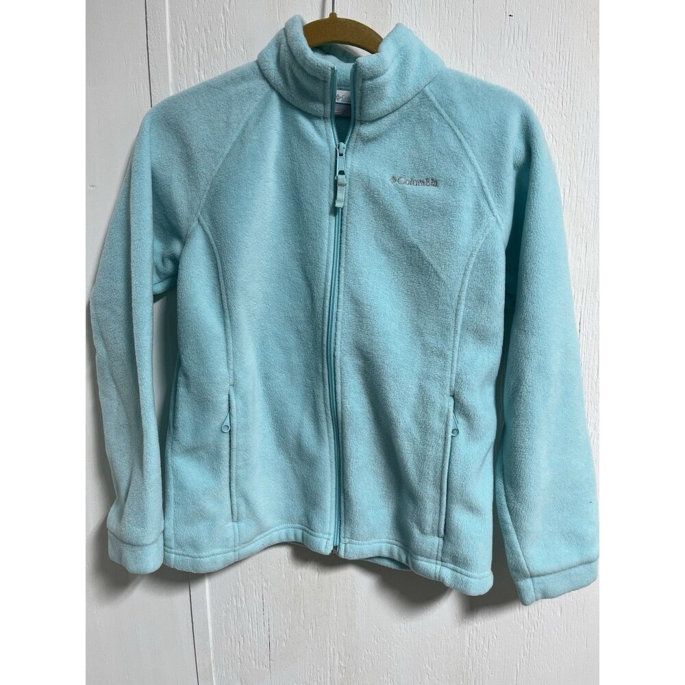 Girl’s Large Columbia Full Zip Fleece Jacket Light Teal/Blue